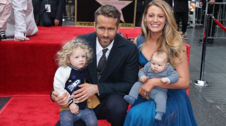 Ryan Reynolds with his wife, Blake Lively and their children
